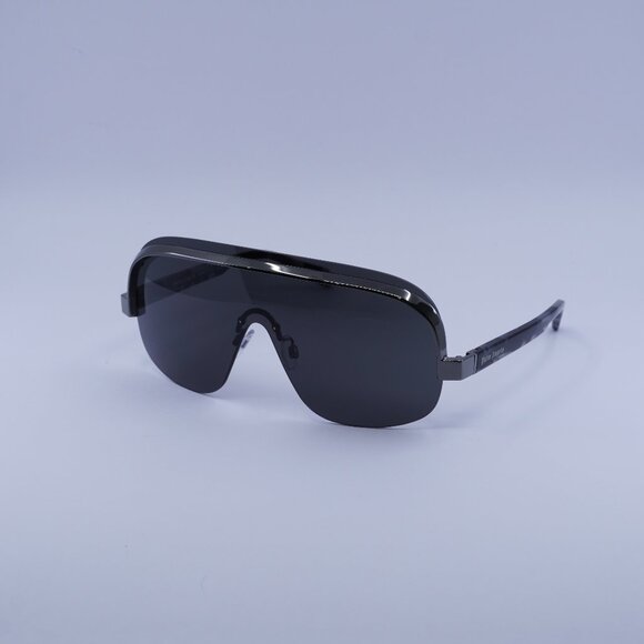 Palm Angels PERI10I KING 7607 Sunglasses Black Shield Frame Dark Grey Lenses